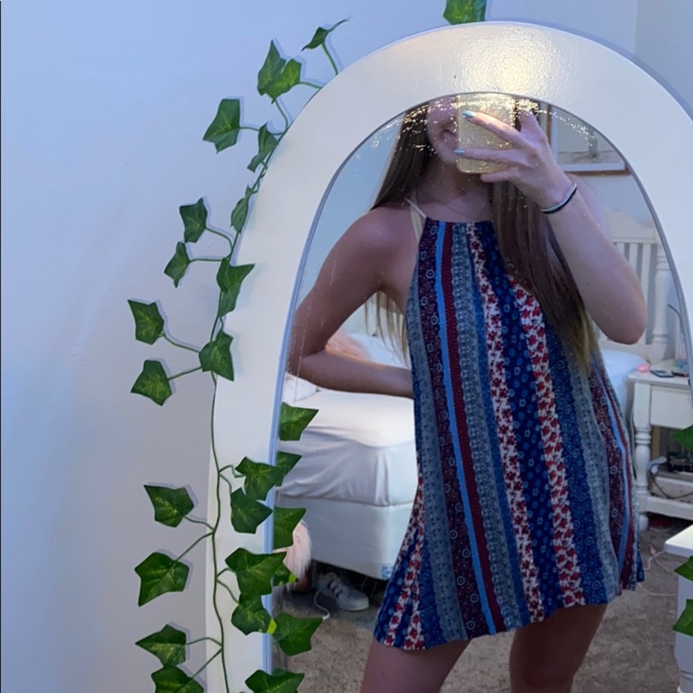 red/ blue floral sundress